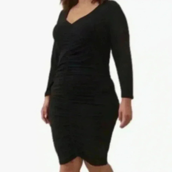 Torrid Black Jersey Knit Ruched Bodycon Dress Size 6X - Picture 1 of 6